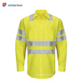 Polo de trabajo amarillo de alta visibilidad 100% poliéster para hombres Ropa de seguridad de advertencia reflexivo alta calidad con bolsillos